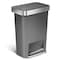 Simplehuman 45 L Rectangular Step-On Can, Grey, Plastic, 19 in CW1386 - alternate 4